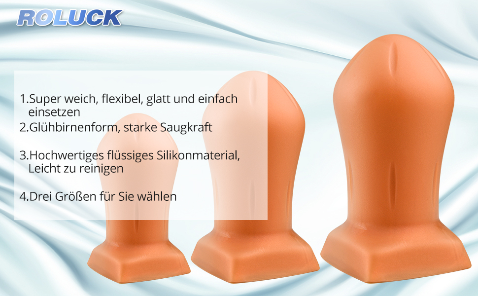 Анальний плагін Roluck, 13.5 x 7 см, з соском, золотий силікон, анальний дildо (M)