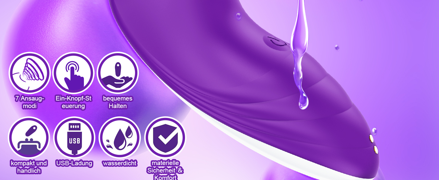 Вібратор для жінок з силікону, набір вібраторів з 7 режимами, тихий та потужний, фіолетовий