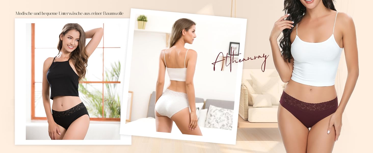 Сліпекс жіночі бавовняні труси ALTHEANRAY - 6 шт. (S, смугасті)