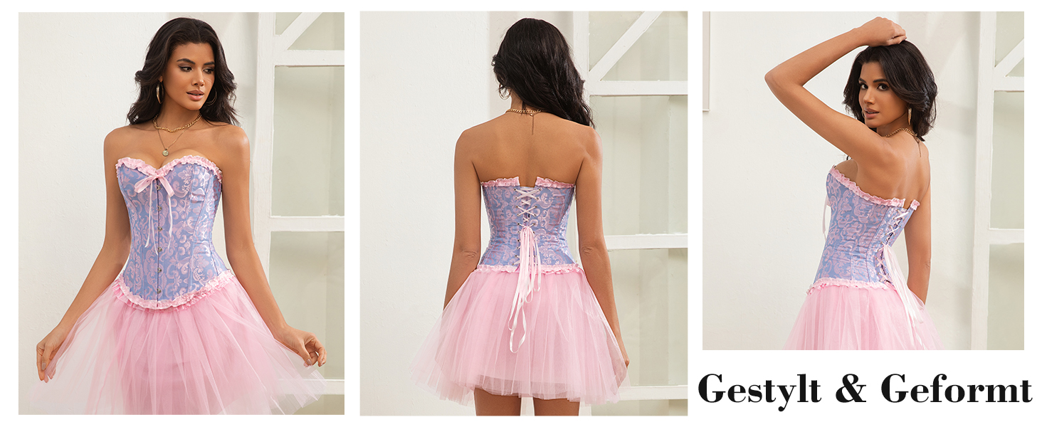 Корсет Vrapo для жінок - бюст-корсет, шнурівка, талія, спідня білизна, червоний, XS