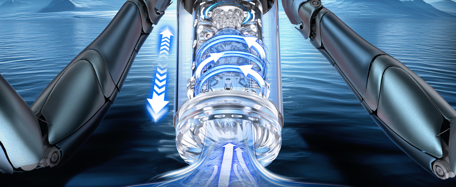 Електричний мастурбатор для чоловіків з 9 режимами, телескопічною та ротаційною функцією масажу - 3D модель