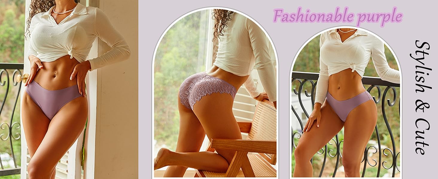 Набір трусиків FINETOO з 6 шт. - безшовні, мереживні, з низькою талією, S-XL