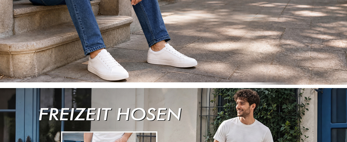 Чоловічі джинси Runcati Slim Fit з бавовни та стрейч, однотонні сині штани для повсякденного та ділового стилю, 34W / 32L