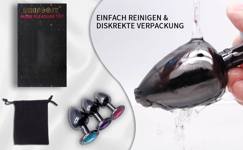 Набір анальних пробок 3 шт. з металу (Gunmetal) – велика, середня, мала. Підходить для початківців, жінок, чоловіків, пар. Кольори: синій, фіолетовий, рожевий. Іграшки для дорослих.