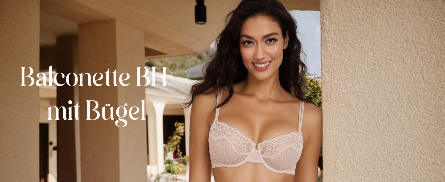 Чорний бюстгальтер Lemorosy з кісточками, мереживний, напівпрозорий, балконет, без підкладки, сітка, 75E