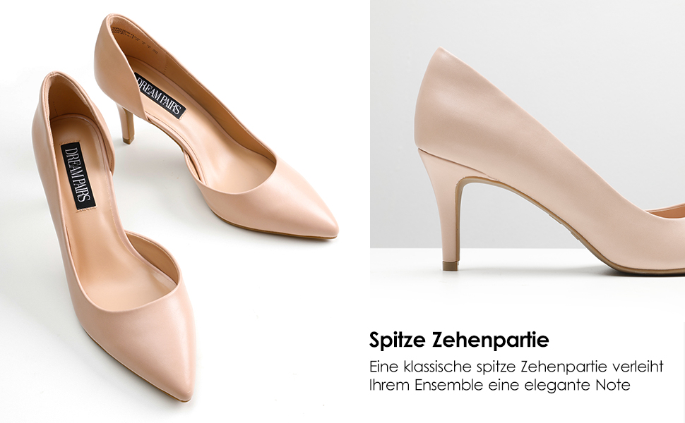 Жіночі туфлі-човники DREAM PAIRS з закритим носком, бежеві (Nude), розмір 40 EU