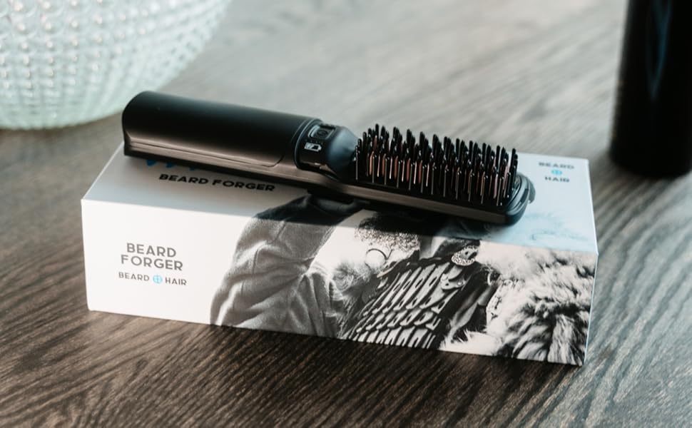 Випрямляч для бороди Odenson Beard Forger – бездротовий підігрівальний гребінець для догляду за бородою, 4 температурні режими, акумуляторний