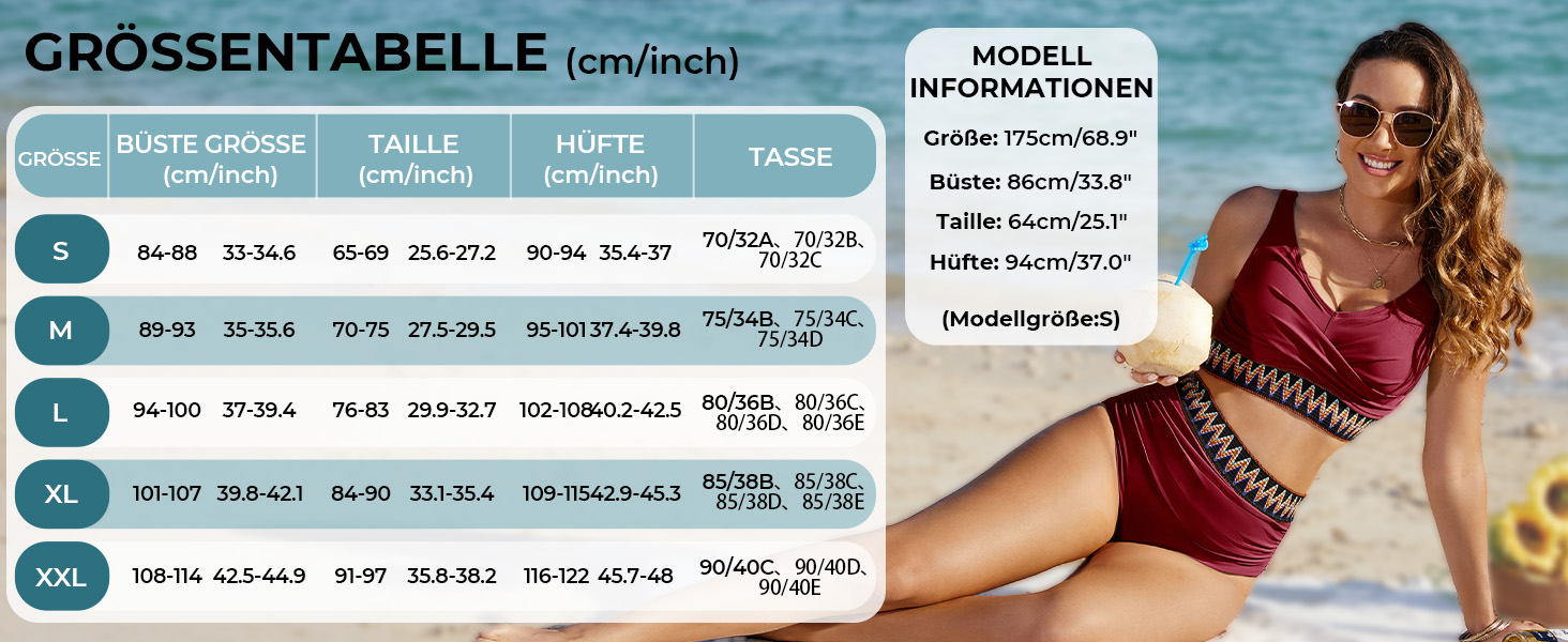 Бікіні жіночий комплект з високою талією, суцільний купальник двочастинний, сексуальний V-подібний виріз, push-up, кольоровий смугастий, великі розміри, пляжний, басейн, бордовий