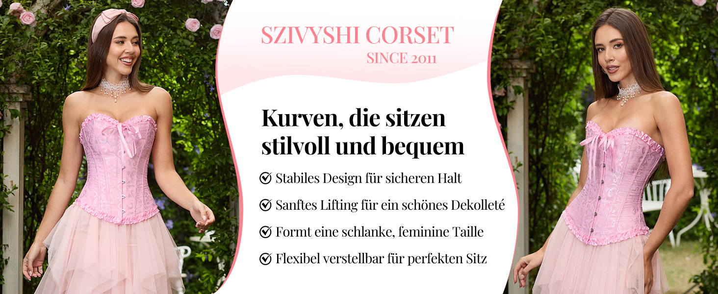 Корсетний топ SZIVYSHI для повного бюсту: готичний корсет, бюстгальтер, рожевий