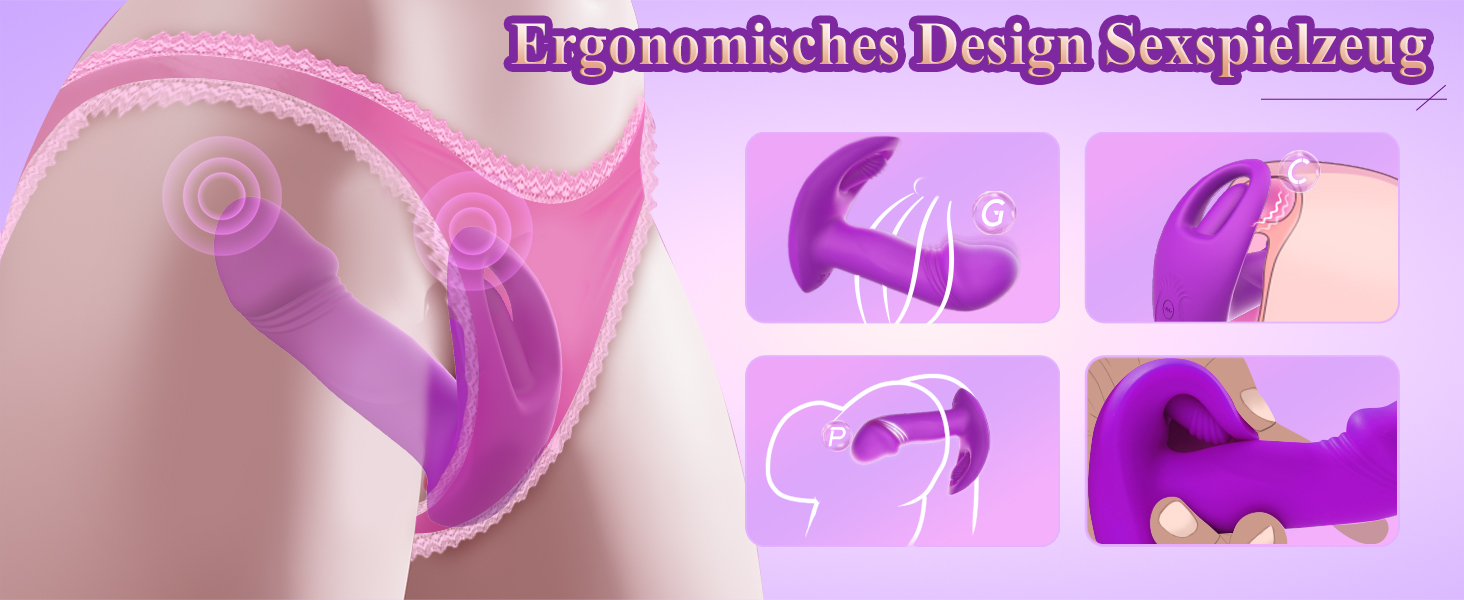 Інтимні іграшки для пар EAWESION: вібратор-масажер, анальний плагін, стимулятор G-точки, 9 режимів, фіолетовий