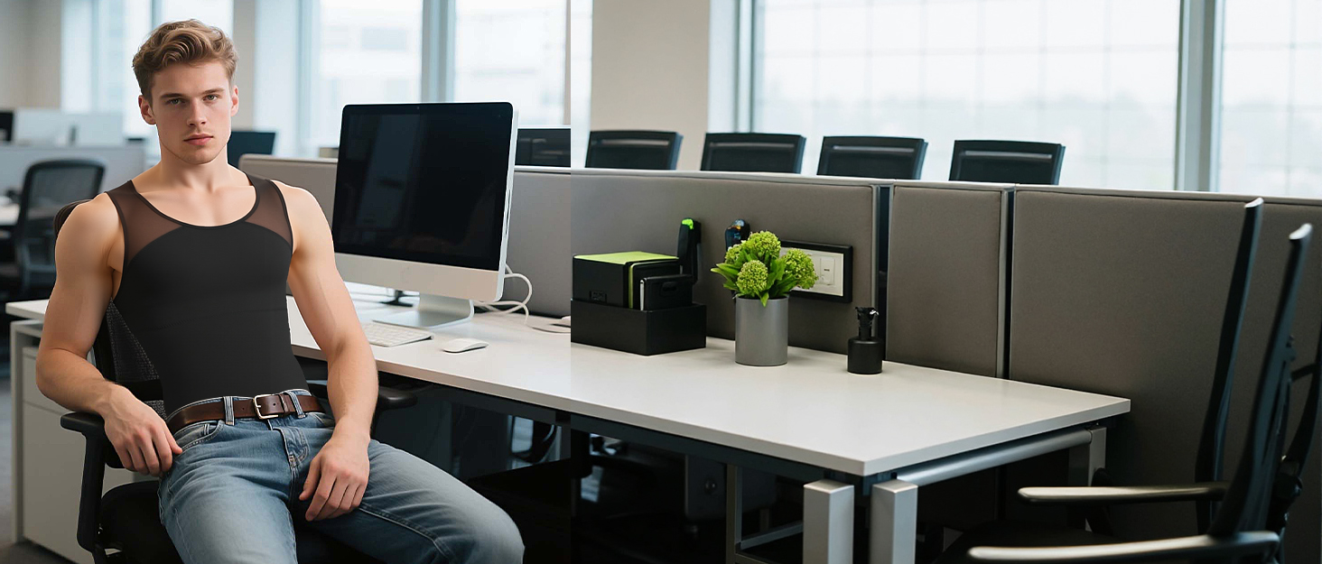 Чоловіча футболка-компресія Kumayes для спорту та фітнесу, формальна білизна, чорна (M)