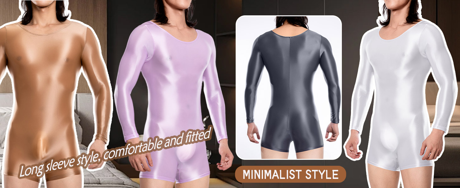 Комбінезон спортивний чоловічий з блиском, прозорий, для танців, облягаючий, боді, M, XL, Колір: Коричневий