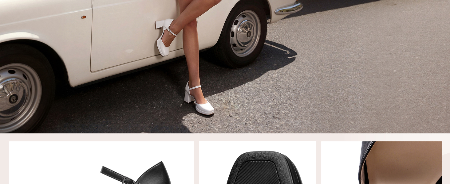Жіночі туфлі Mary Jane Dream Pairs на масивній платформі, чорні, екошкіра (PU), розмір 39 EU