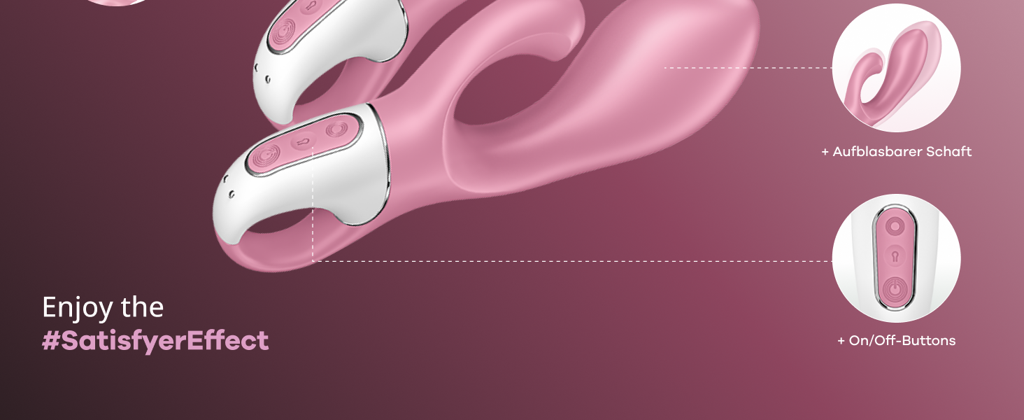 Satisfyer Air Bunny 2 - вібратор з надувним валом | Силікон | 12 режимів | Для жінок