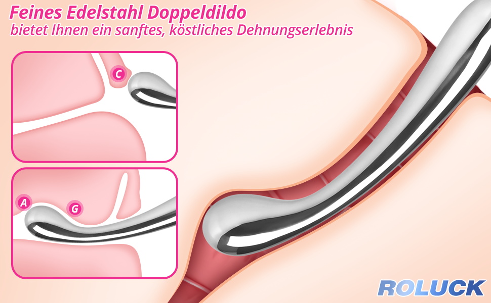 Анальний стимулятор Roluck з нержавіючої сталі - подвійний анальний плагін для чоловіків та жінок