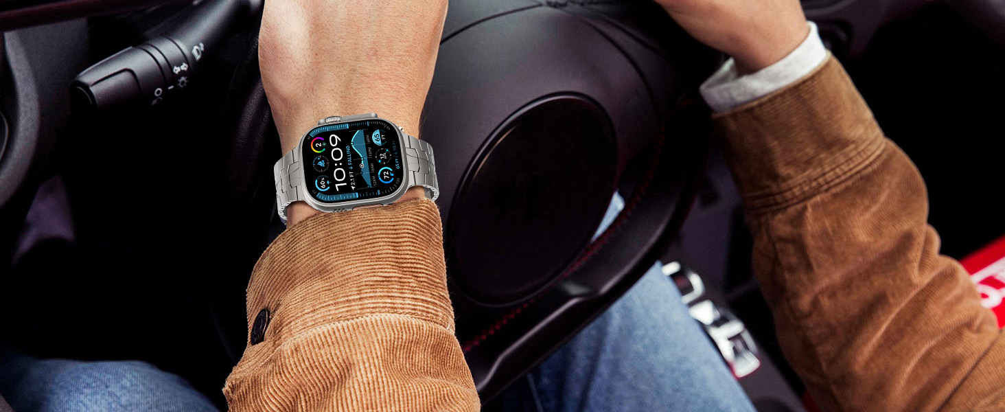 Металевий ремінець CHANCHY для Apple Watch Ultra 3/2/1, Series 11/10/9/8/7/6/5/4/3/2/1, SE — сталевий браслет-заміна (42, 44, 45, 46, 49 мм), титановий колір