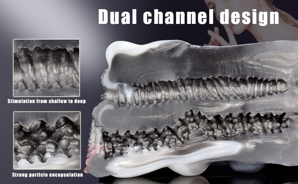 Масажер для чоловіків Guspiun 670g з реалістичним дизайном, 3D силікон, подвійний тунель, сексуальна іграшка для соло