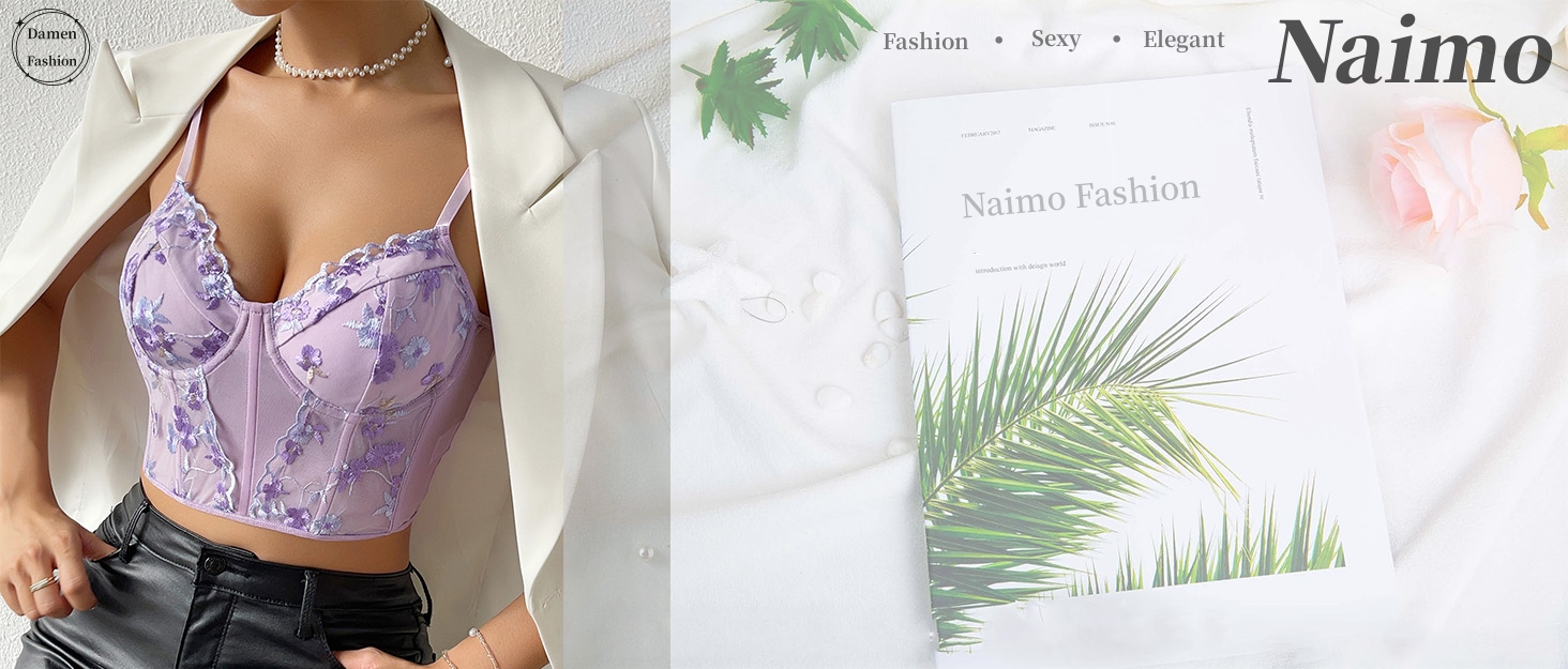 Жіночий бюстгальтер-корсет Naimo з блискітками та стразами, push-up, топ, камі, для вечірок та клубів, блакитний