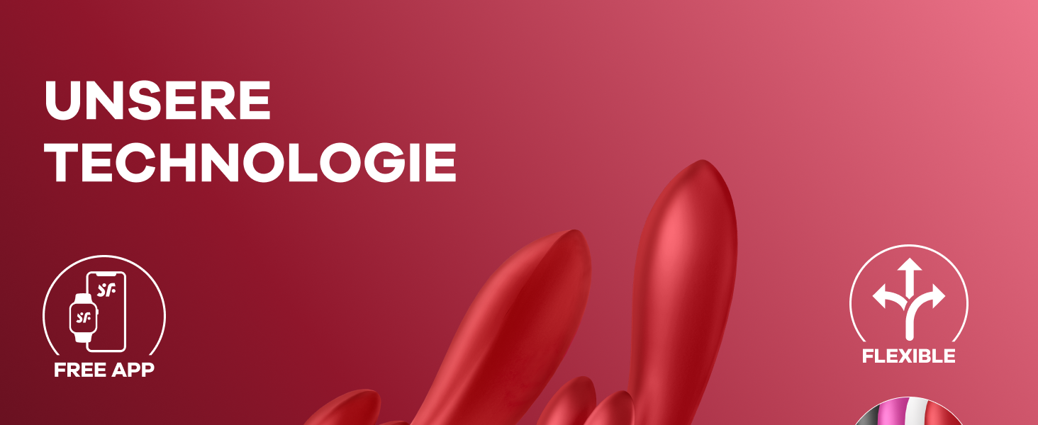 Вібратор Satisfyer Double Flex Connect з Bluetooth-додаток | Інтимні іграшки для жінок | Водонепроникний (IPX7) | З високоякісного силікону | Перезаряджається | Червоний
