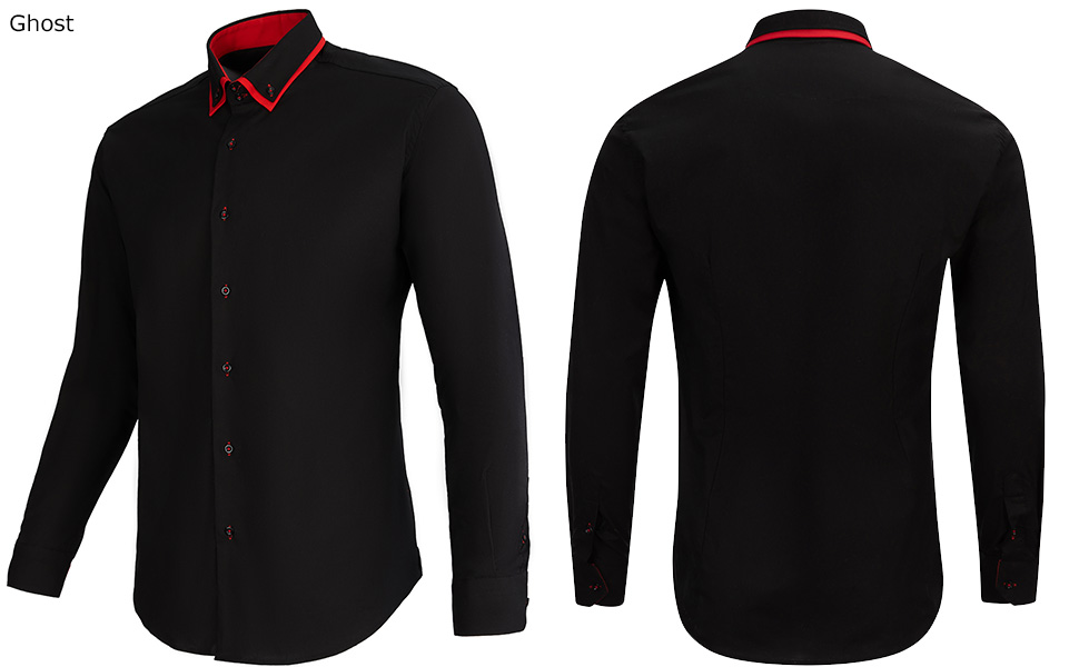 Чоловіча сорочка Reslad Slim Fit з довгим рукавом Alabama RS-7050, чорно-синя