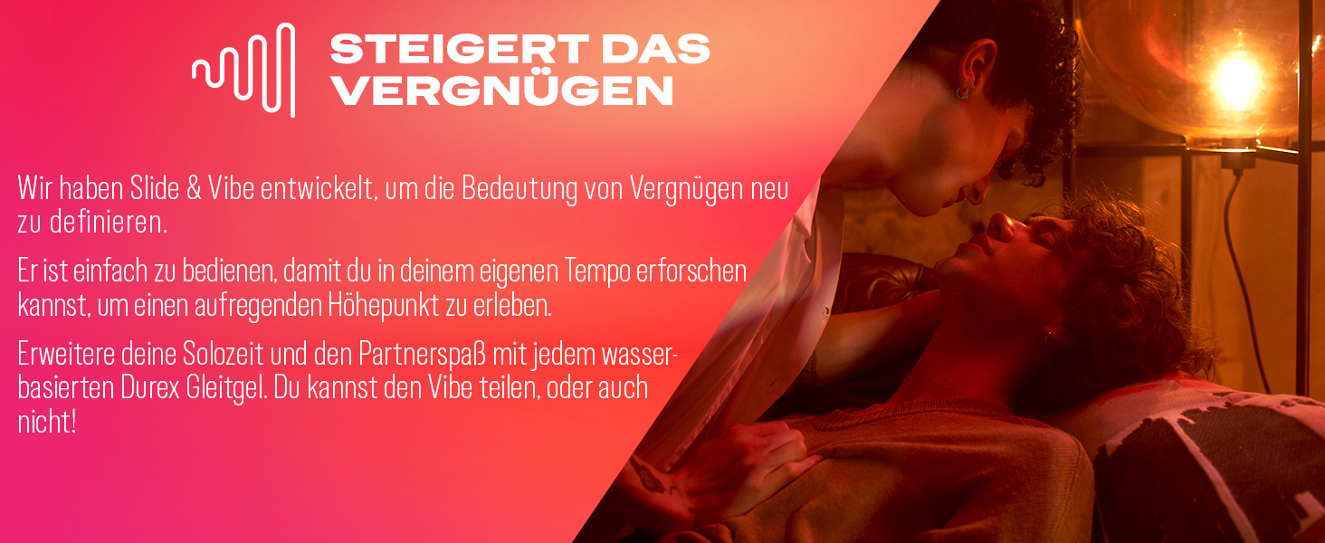 Інтимна іграшка Durex Slide & Vibe для чоловіків та пар - вібратор з 7 режимами вібрації та 3 режимами лизання, USB-зарядка, водонепроникний