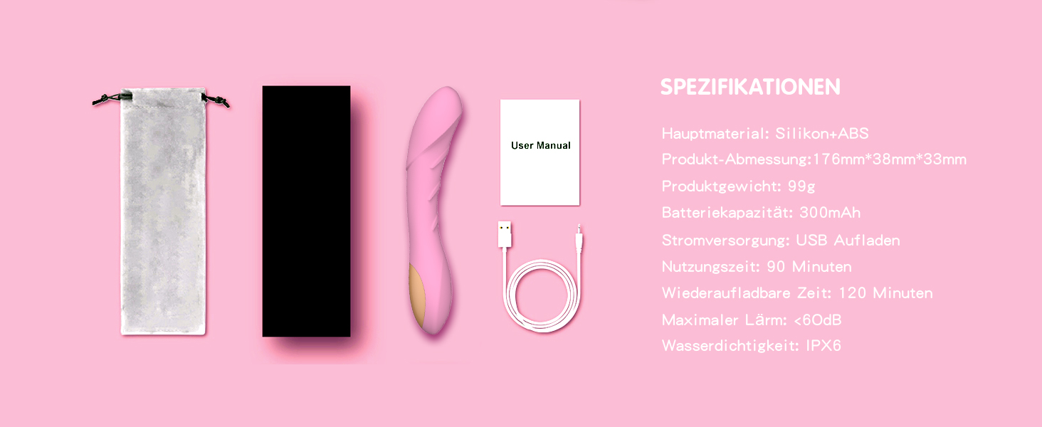 Вібратор для жінок G-Spot, силіконовий стимулятор клітора, 12 режимів вібрації, рожевий колір