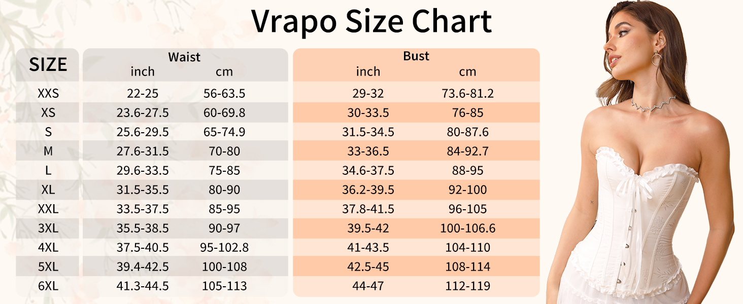 Корсет Vrapo для жінок - бюст-корсет, шнурівка, талія, спідня білизна, червоний, XS