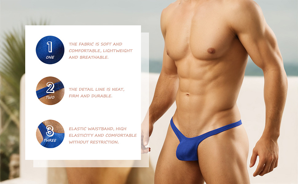 Танга чоловічі безшовні, низька талія, Faringoto (червоний, синій, рожевий, чорний)