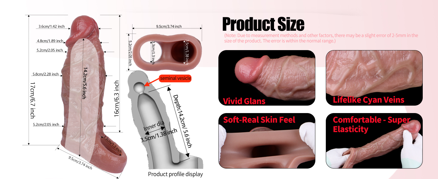 Реалістичний презерватив з силікону з кільцем на яєчках та структурою вен. Презерватив для збільшення статевого члена та затримки еякуляції, стимулятор G-точки. Інтимна іграшка для чоловіків, колір шкіри.