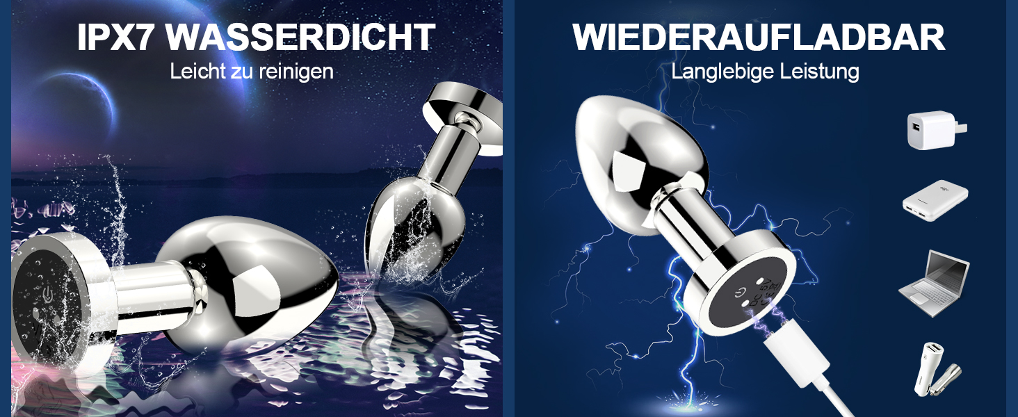 Анальний вібратор-простатор Metall Anal Vibratorstarb з пультом, 10 режимів вібрації, чорний