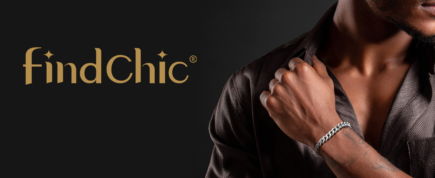 Сталевий браслет-цепочка FindChic для чоловіків та жінок, 5мм, чорний, 19 см — стильна прикраса в подарунковій коробці