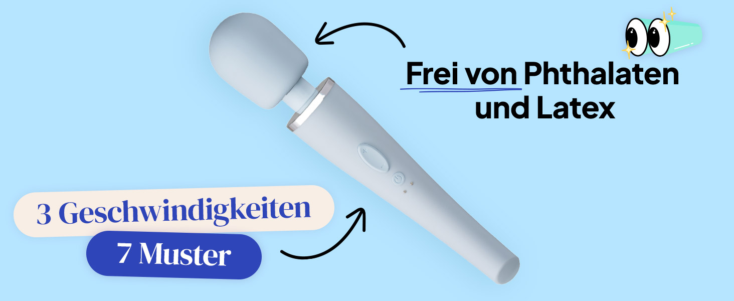 Масажний стрижень для жінок Luxy: потужний, тихий, водонепроникний вібратор з 10 режимами - сріблястий (блакитний)