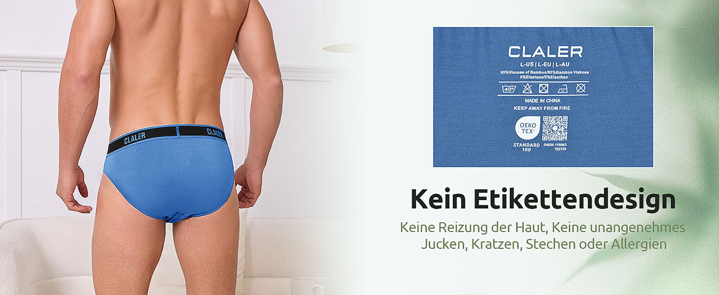 Чоловічі труси CLALER з бамбука (6 шт.) - дихаюча спортивна білизна з антибактеріальним ефектом, чорний+сірий+синій+червоний+зелений+жовтий