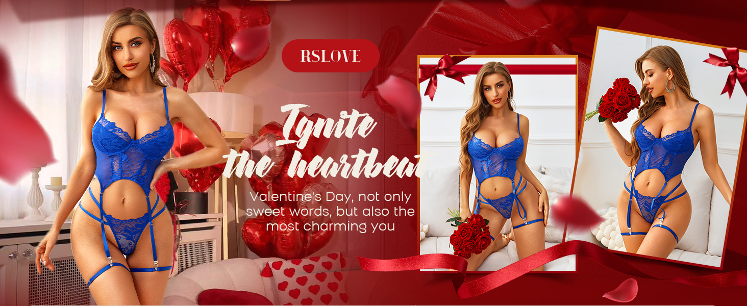 Комплект жіночої білизни RSLOVE (4 шт.) S, блакитний