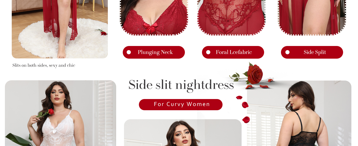 Чорний мереживний халат-ніжна сорочка з G-String від IBAKOM Dessous (XXL)