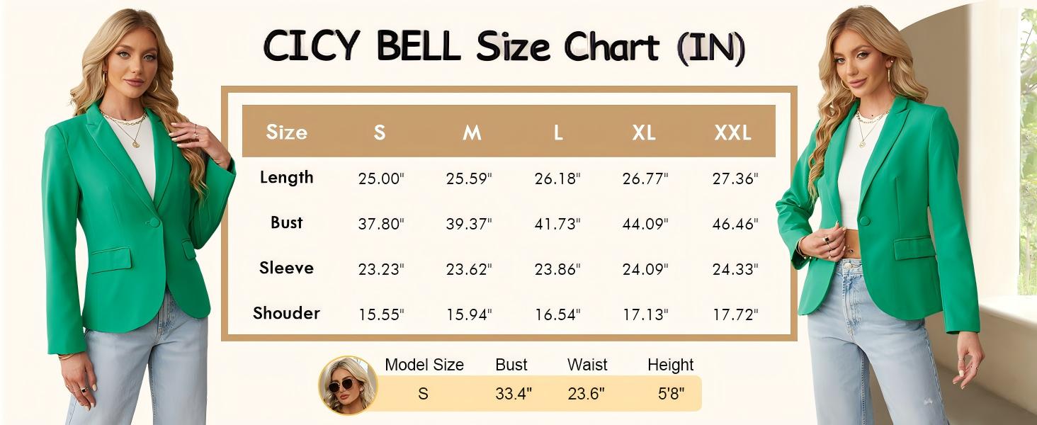 Жіночий повсякденний піджак-блейзер Cicy Bell з відкладним коміром для офісу та роботи, чорний, розмір M