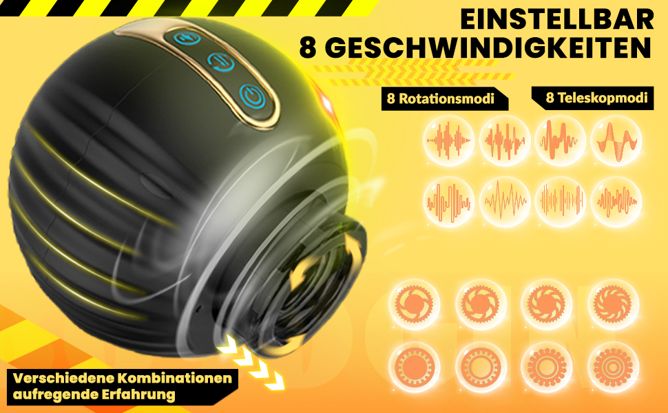 Електричний мастурбатор-чаша YcsLust з 8 режимами ротації та функцією імпульсу, 3D вагіна, для чоловіків, силіконовий секс-іграшка