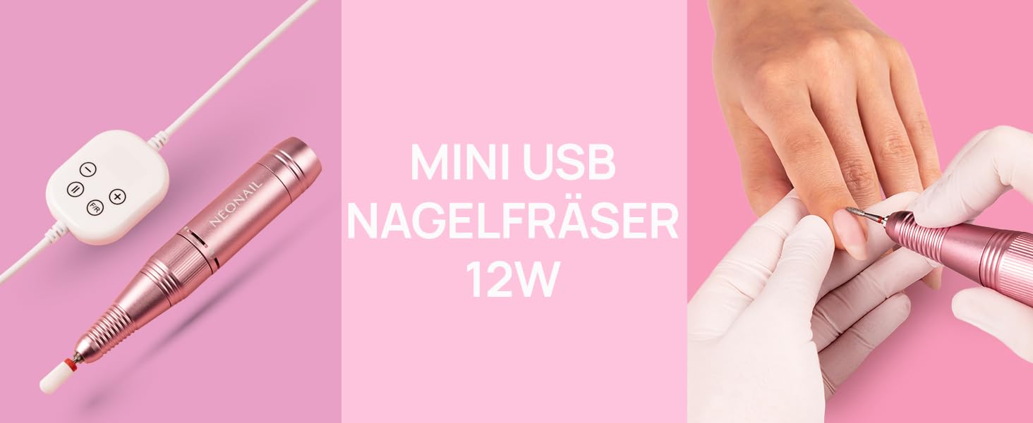 Електричний апарат для манікюру та педикюру NÉONAIL Mini USB Nail Drill 12W — професійний фрезер для нарощених нігтів та видалення мозолів