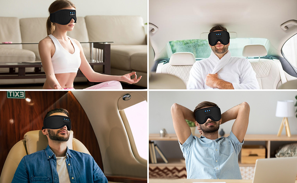 Маска для сну з Bluetooth-навушниками 3D, бездротові навушники для сну v5.4, дихаюча пов'язка для людей, що сплять на боці, для подорожей, йоги та медитації, миюча