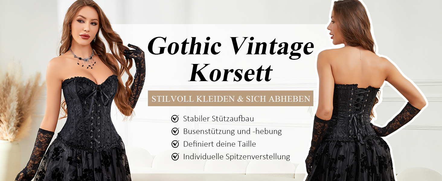 TRIWORKS Корсетний топ для жінок: корсеж, шнурівка, бюстгальтер, корсет, сатин, мереживо, для карнавалу та Різдва, S-XXL, чорний та червоний XL