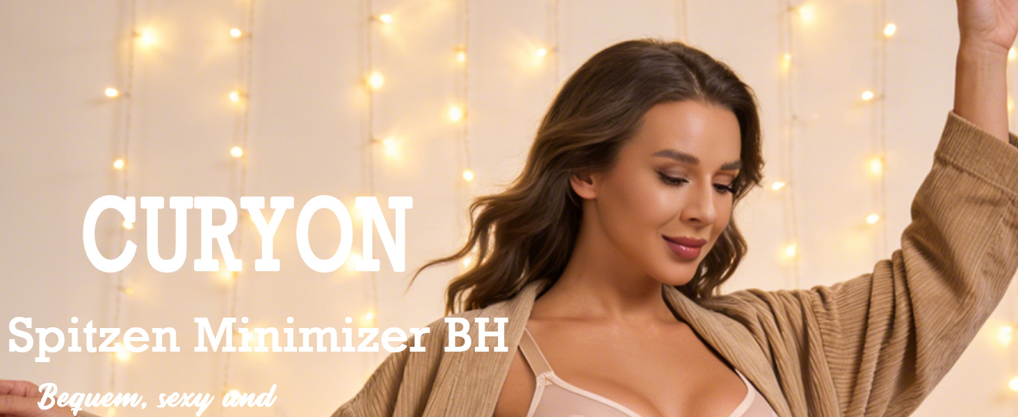 Чорний бюстгальтер Minimizer BH для великих розмірів з мереживом, без пуш-апу, повсякденний, класичний, 90F