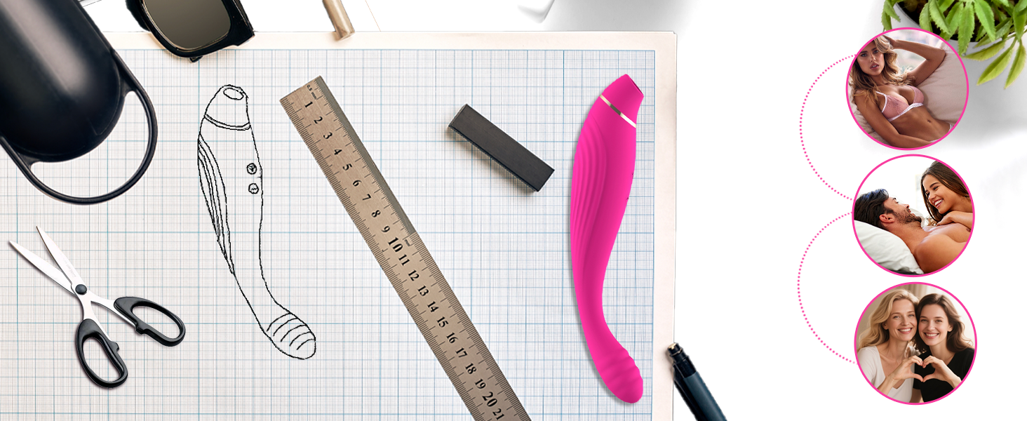 Набір вібраторів для жінок PLNTLE: секс-іграшки з 10 режимами вібрації та 10 режимами сукції, тихий, водонепроникний (IPX7), для пар та одиночок