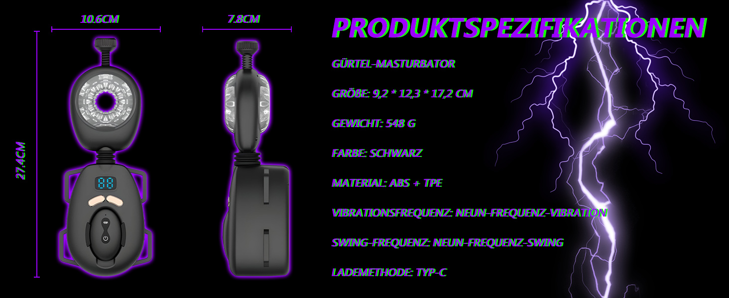 Масажер для чоловіків з 9 режимами вібрації та функцією strap-on. Інтимні іграшки для чоловіків