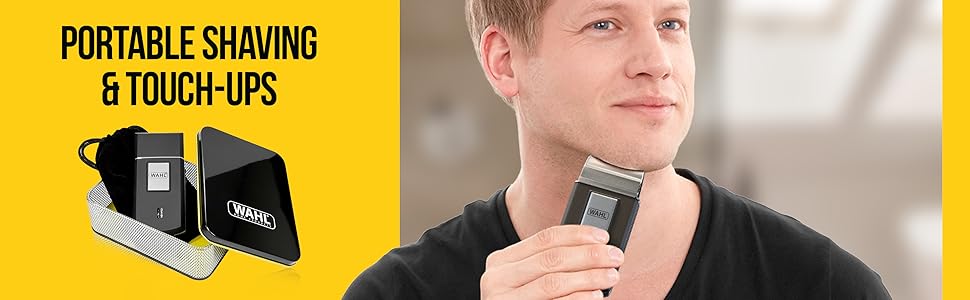 Електробритва Wahl Travel Shaver Gold Edition — бездротовий акумуляторний тример для чоловіків, компактна дорожня бритва для обличчя та бороди, срібляста