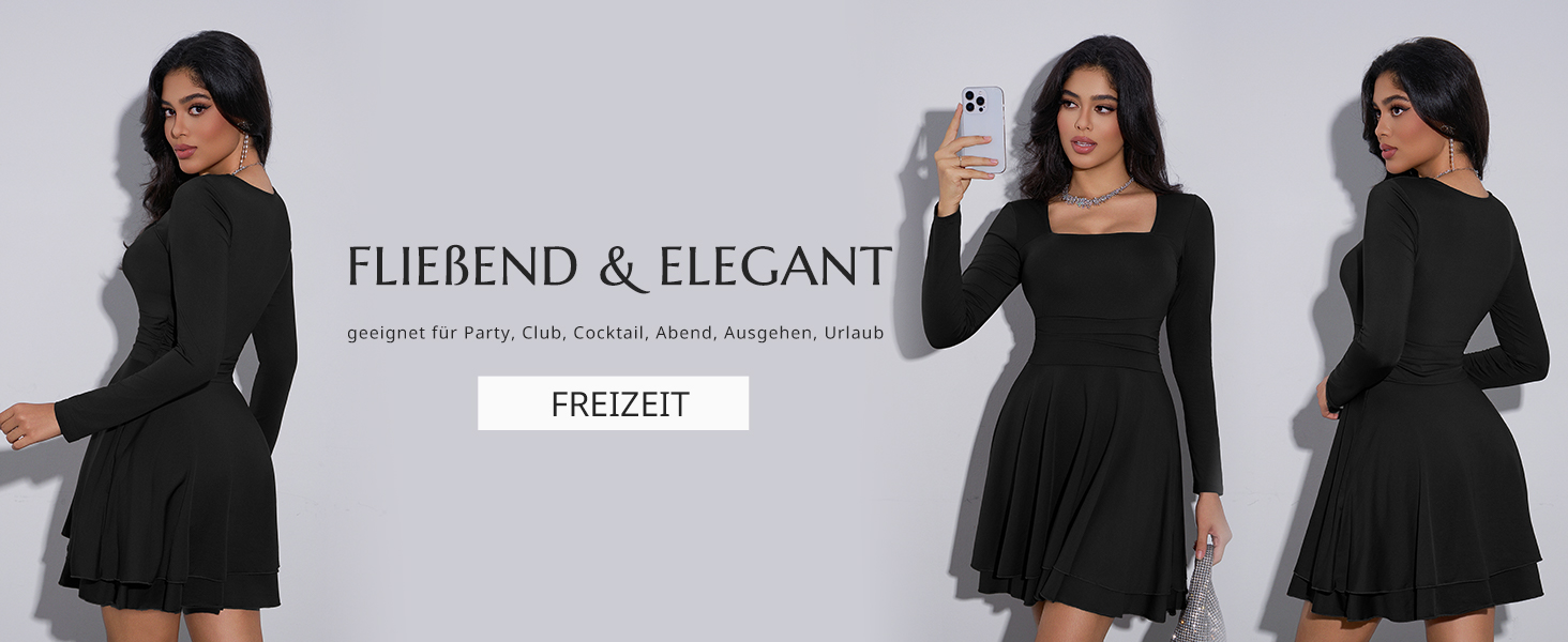 Чорне міні-плаття Cicy Bell з квадратним вирізом та рюшами, XXL