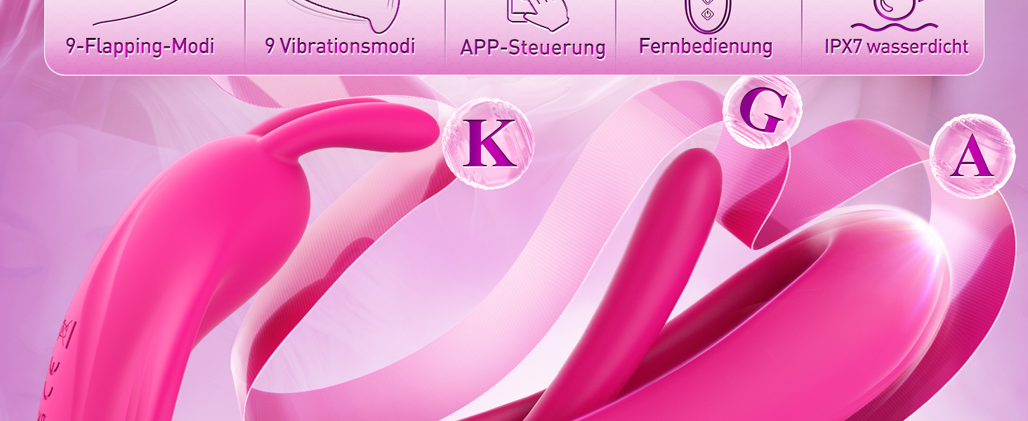 Вібратор для жінок G-точка та клітора - секс-іграшка з 9 режимами вібрації, 4в1, кролик, рожевий