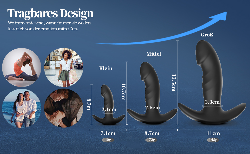 Набір анальних пробок для жінок та чоловіків (3 шт.) - силіконові, різних розмірів (S, M, L) - секс-іграшка для пар, початківців та досвідчених