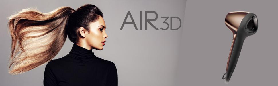Фен для волосся Remington Ionen Air3D D7777 бронзовий: іонізація, 3D-потік повітря, 3 температурні та 2 швидкісні режими, дифузор та 2 насадки-концентратори