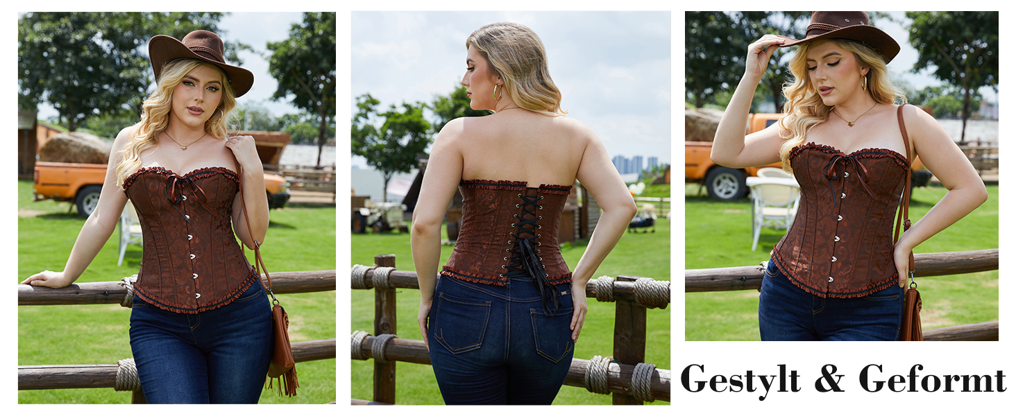 Корсет Vrapo для жінок - бюст-корсет, шнурівка, талія, спідня білизна, червоний, XS