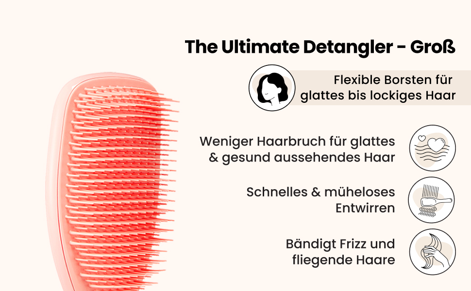 Щітка для волосся Tangle Teezer The Ultimate Detangler для вологого та сухого волосся, розплутувач для густого, кучерявого та довгого волосся, Runway Pink